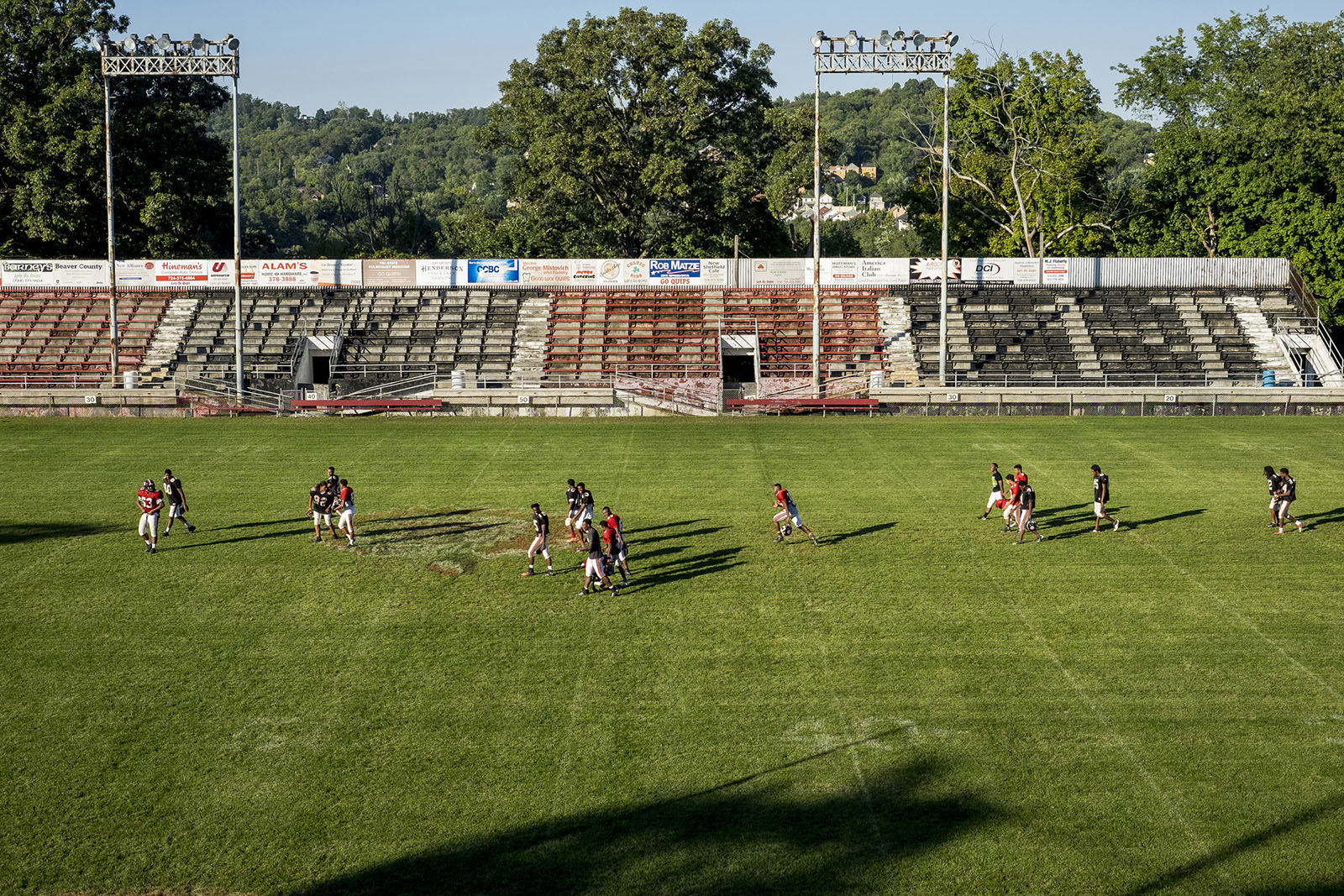 Football players on the Aliquippa field.