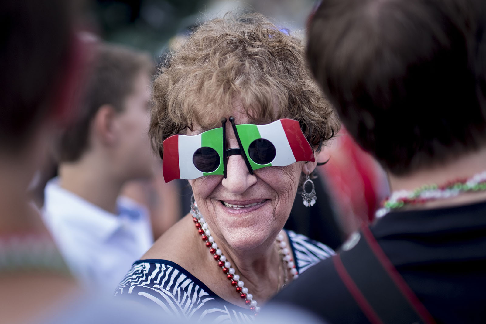 A woman shows off her Italian spirit during the 90th San Rocco Festa in Aliquippa. 