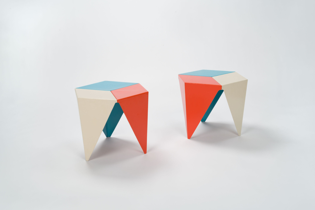 two colorful stools