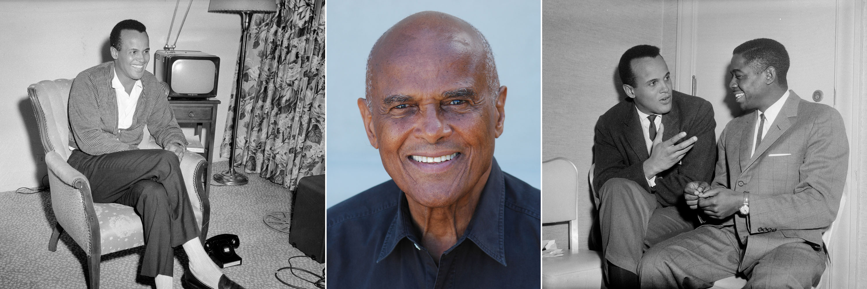 Series of three photographs of Harry Belafonte