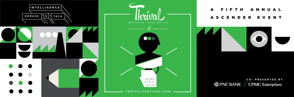 Promotional image for Thrival Innovation's marquee event at Carnegie Museum of Art on Thursday, September 28, 2017