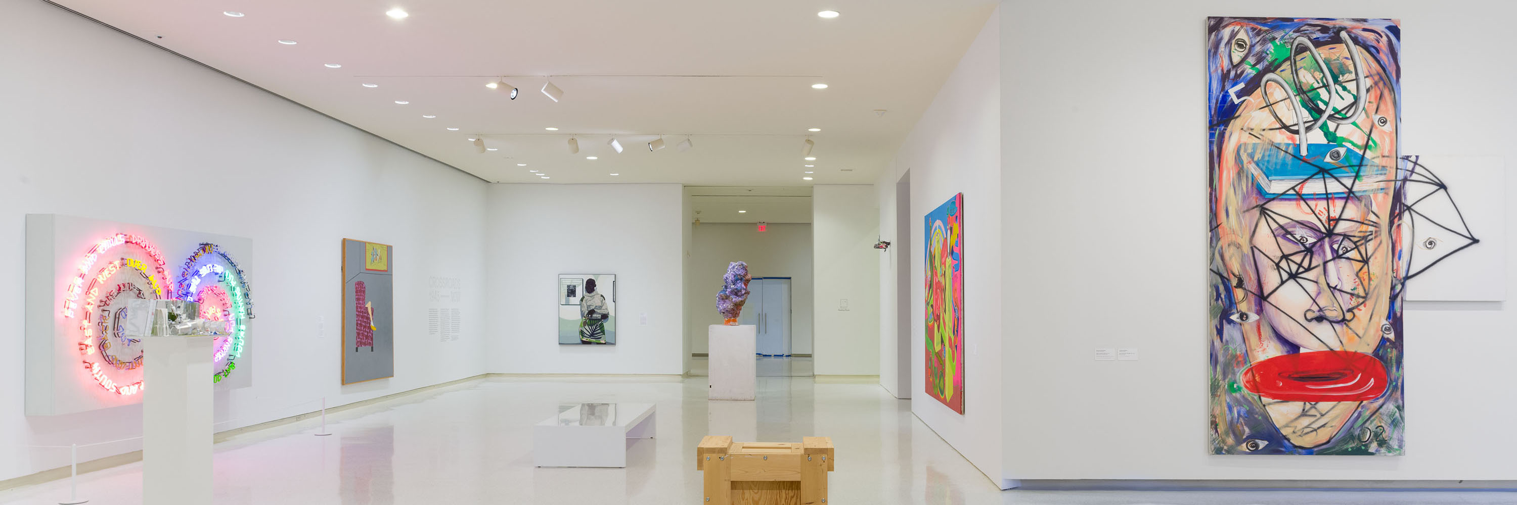 View of a contemporary art gallery.