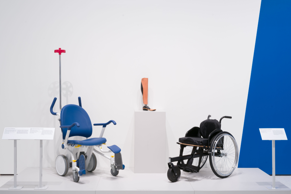 A display of wheelchairs as a part of the Access and Ability exhibition