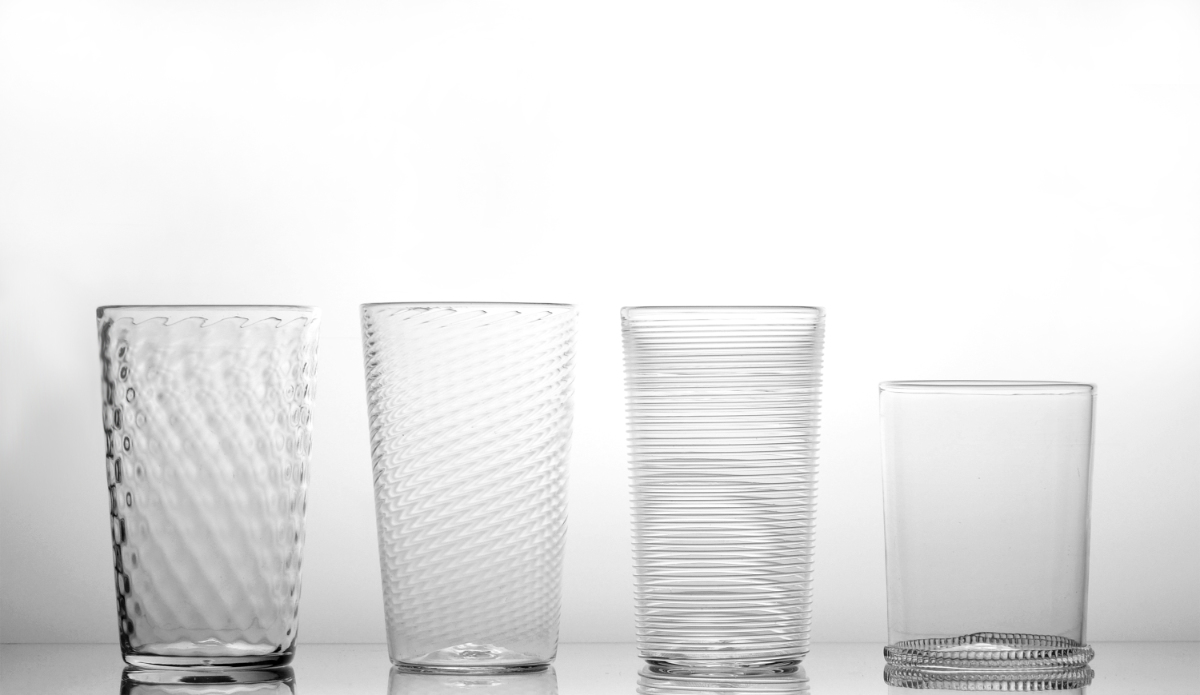 Product shot of glassware with minimal modern design.
