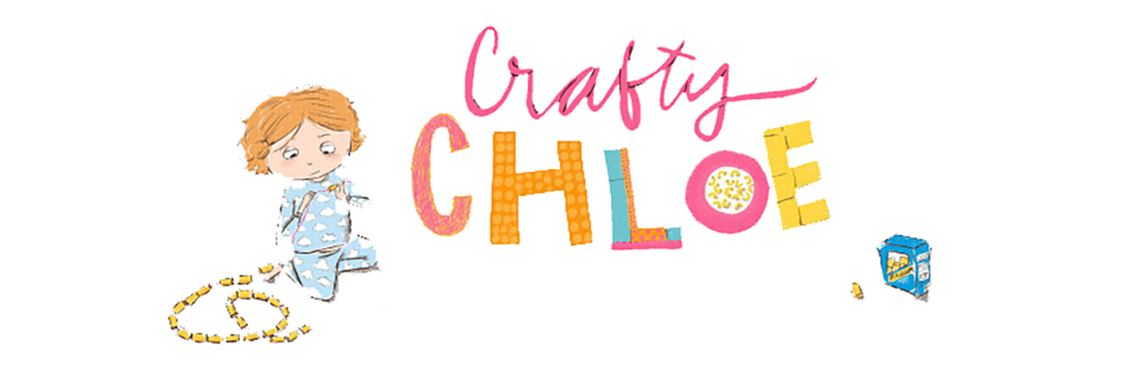 An illustration of a child making a craft with the words Crafty Chloe