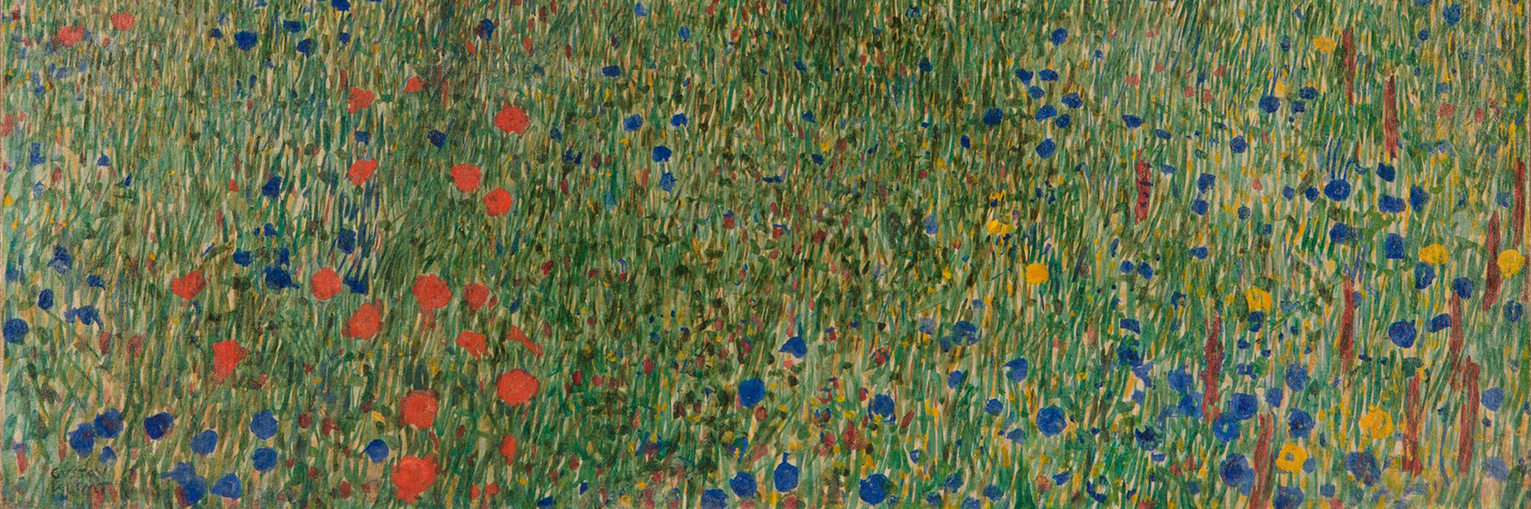 A painting of a field of flowers.