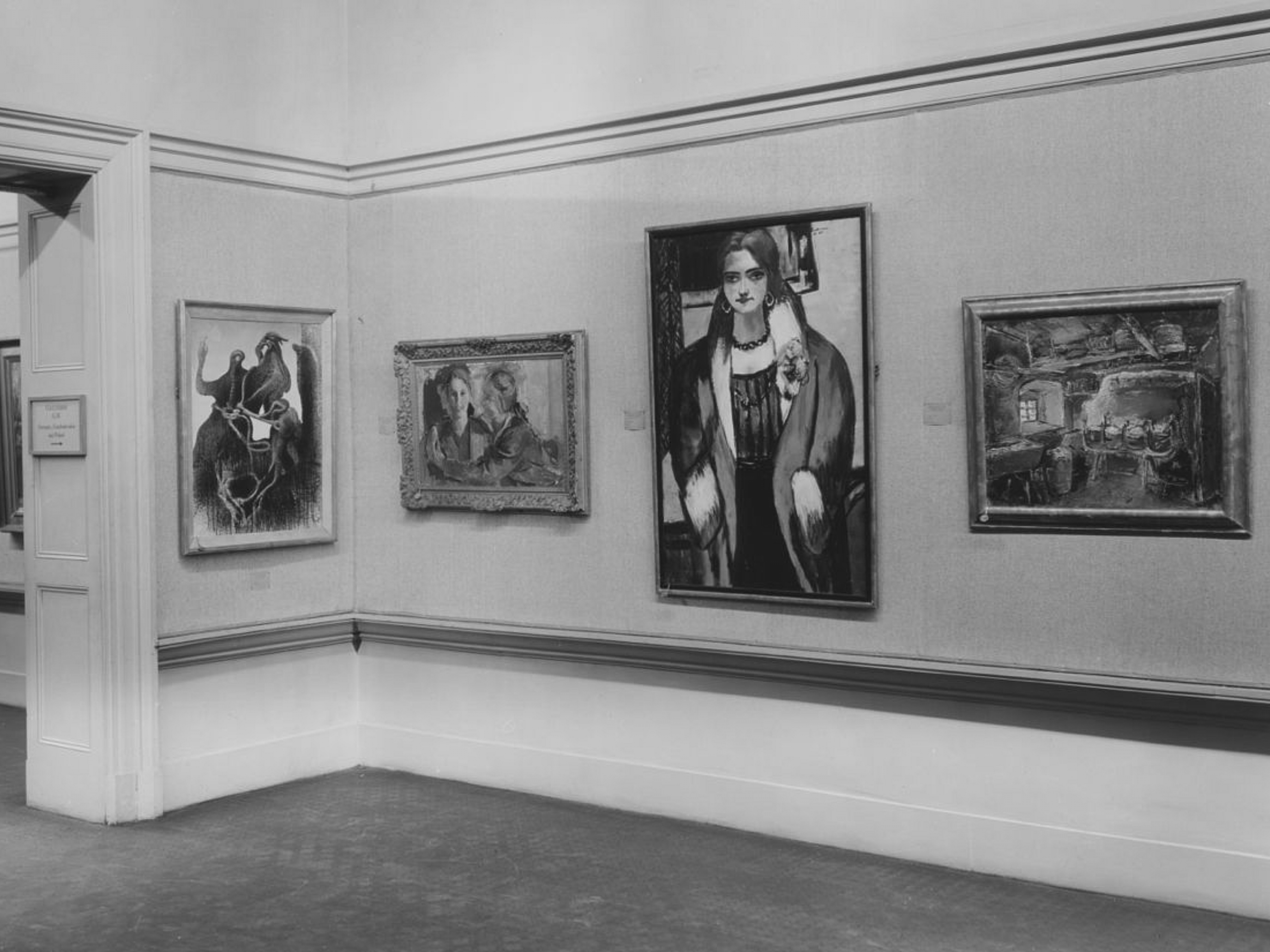 View of the first Carnegie International in 1938 showing various paintings