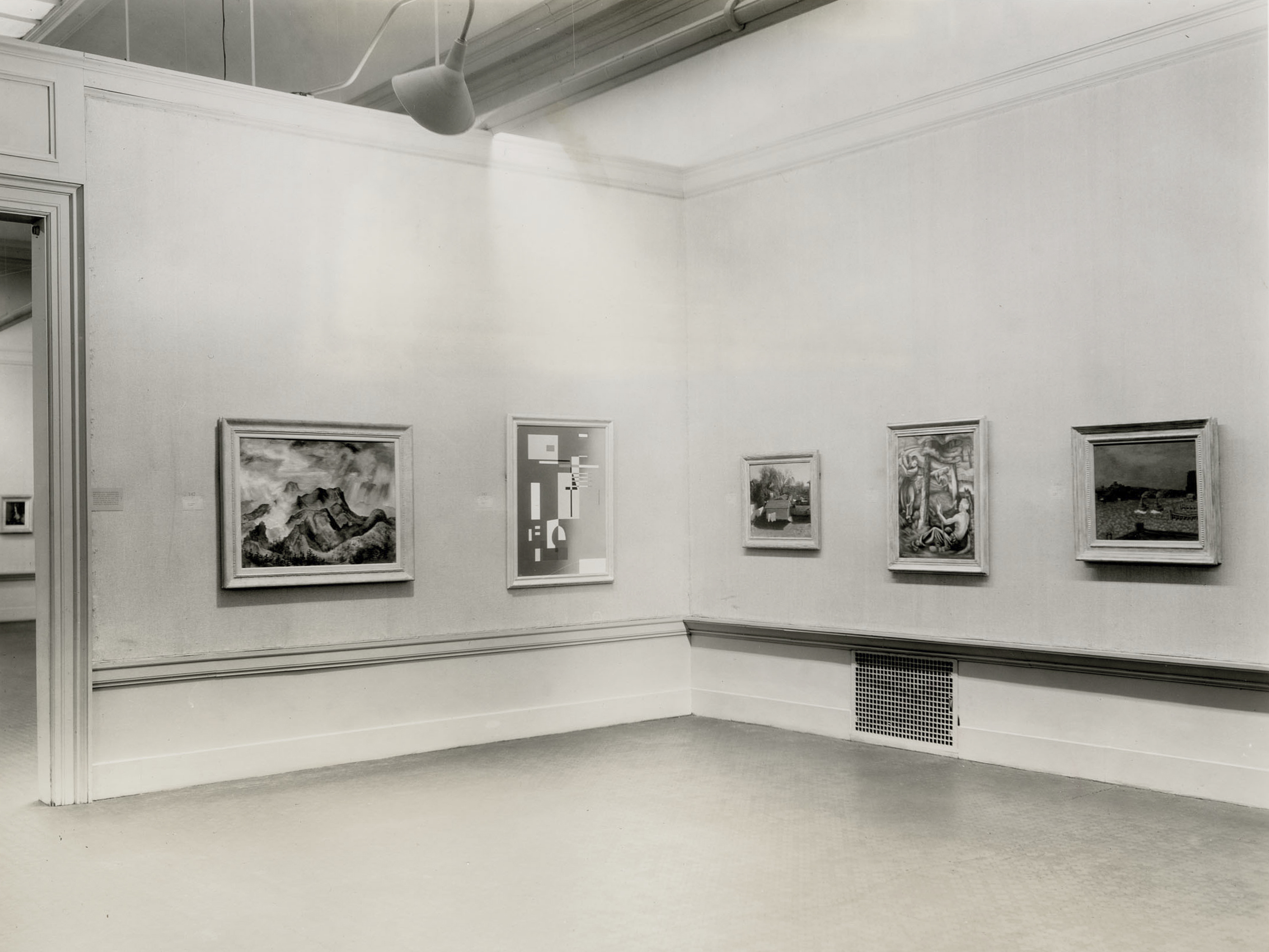View of the first Carnegie International in 1941 showing various paintings