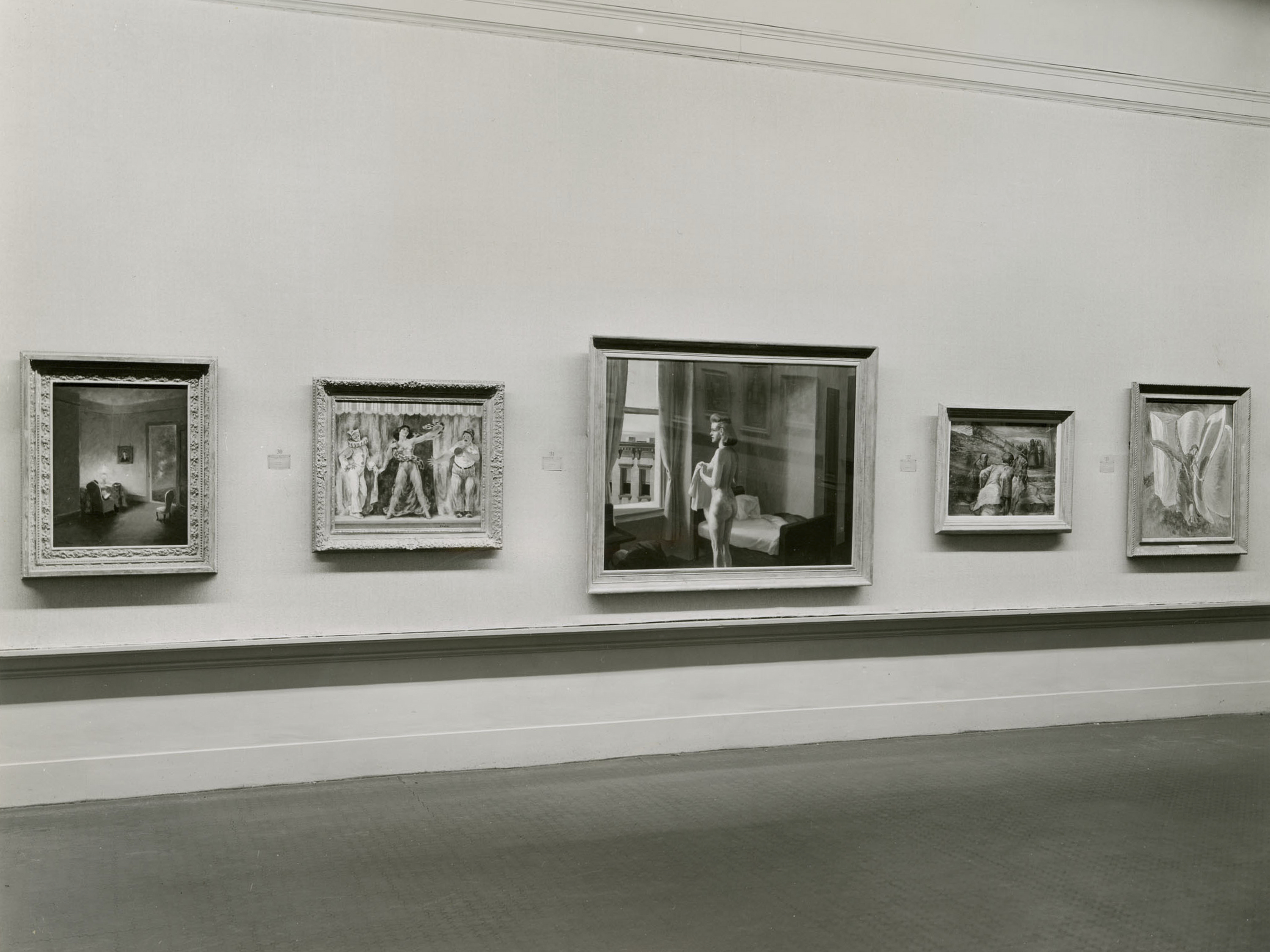 View of the first Carnegie International in 1944 showing various paintings