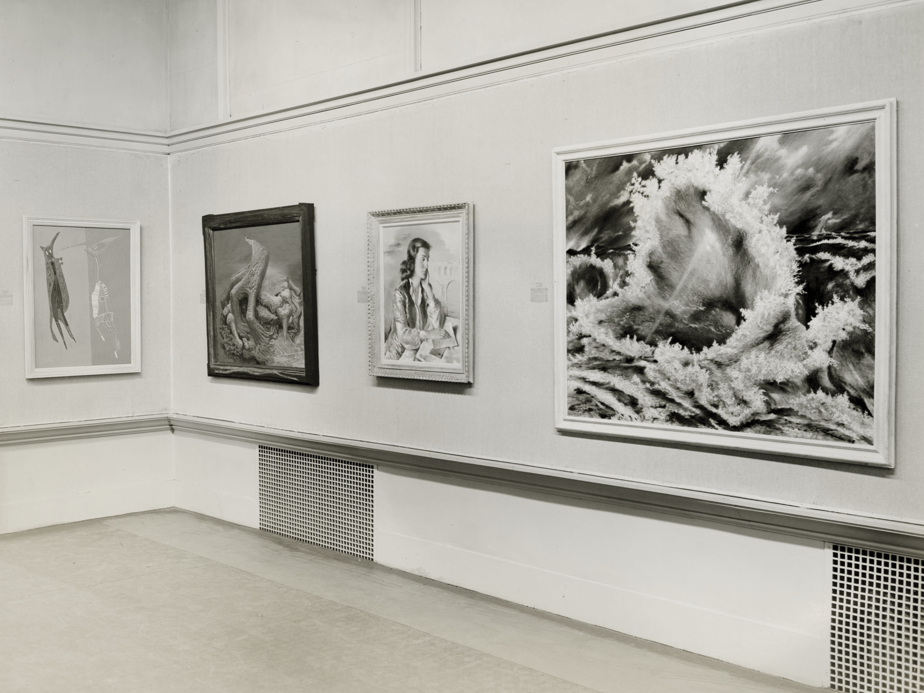 View of the first Carnegie International in 1948 showing various paintings