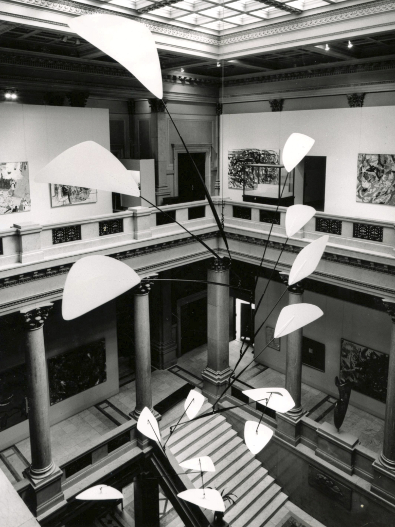 View of the first Carnegie International in 1958 showing various paintings