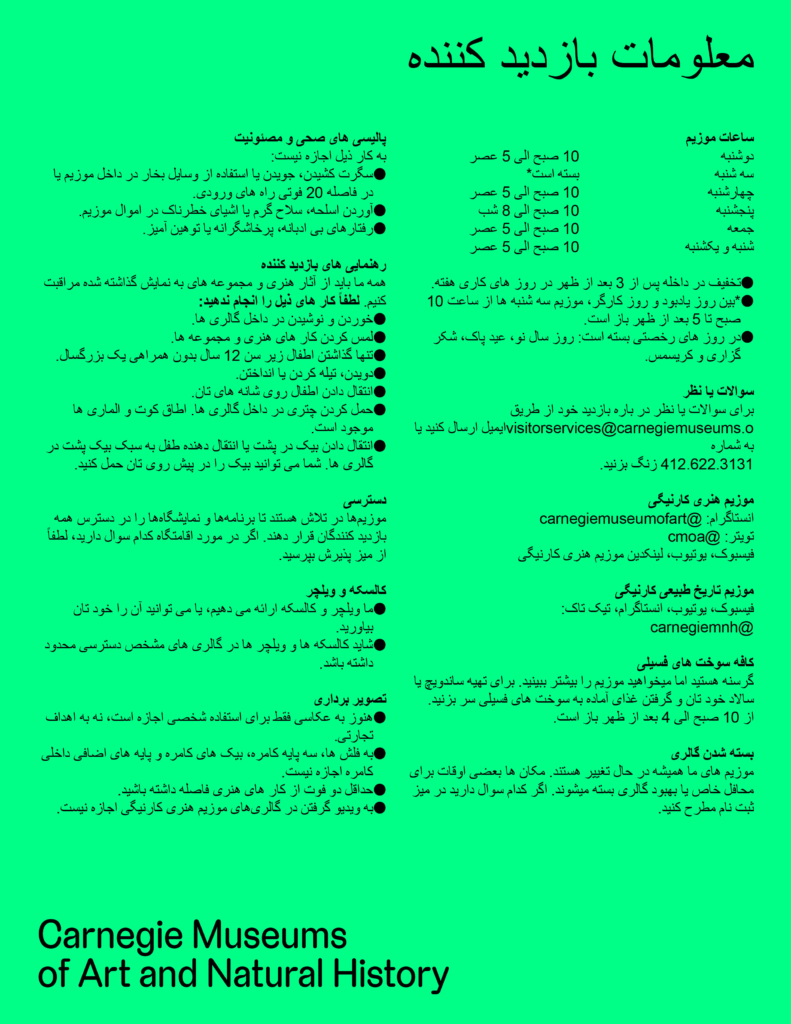 a green image with black text in Dari