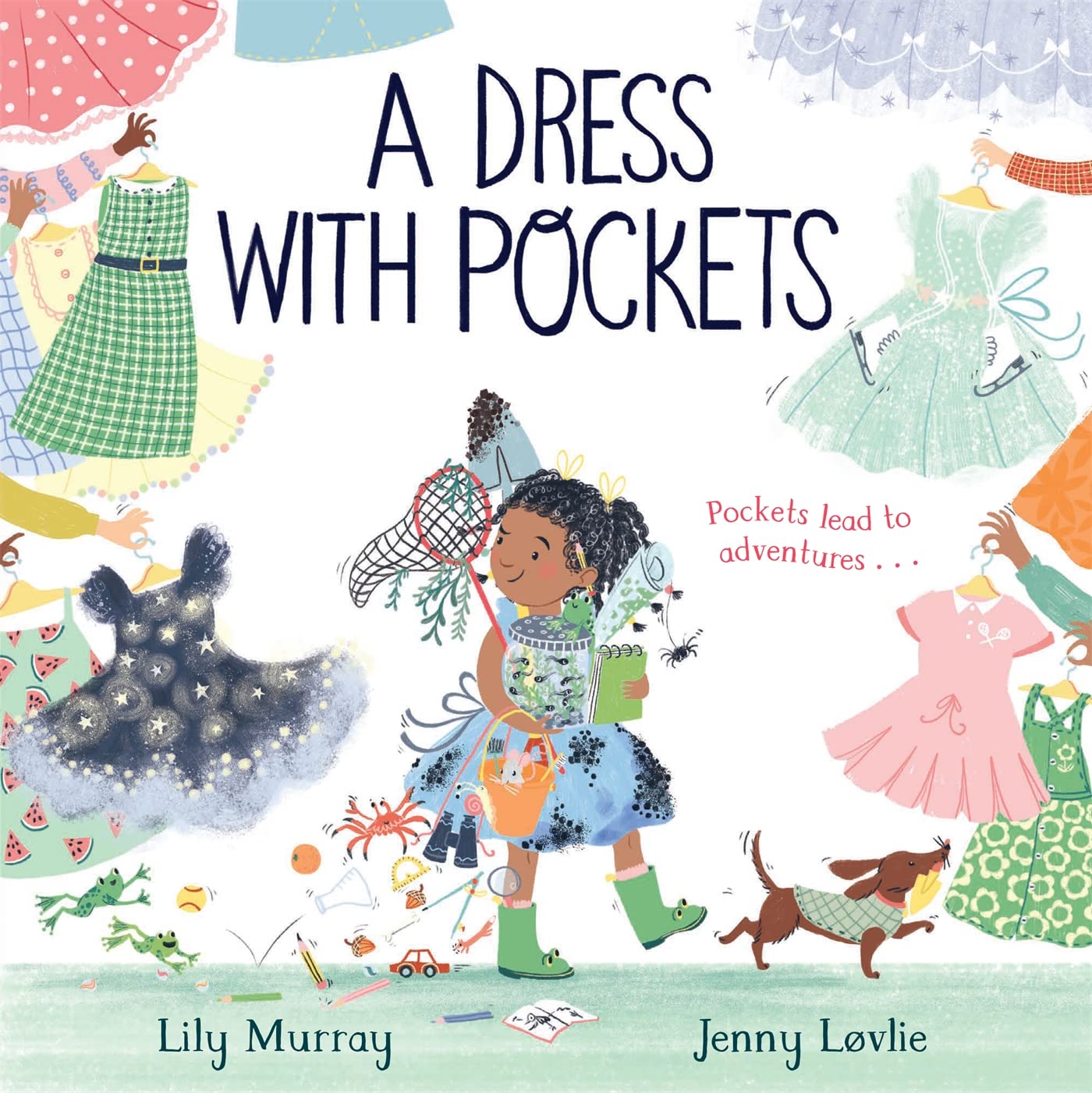 A book cover, titled a dress with pockets