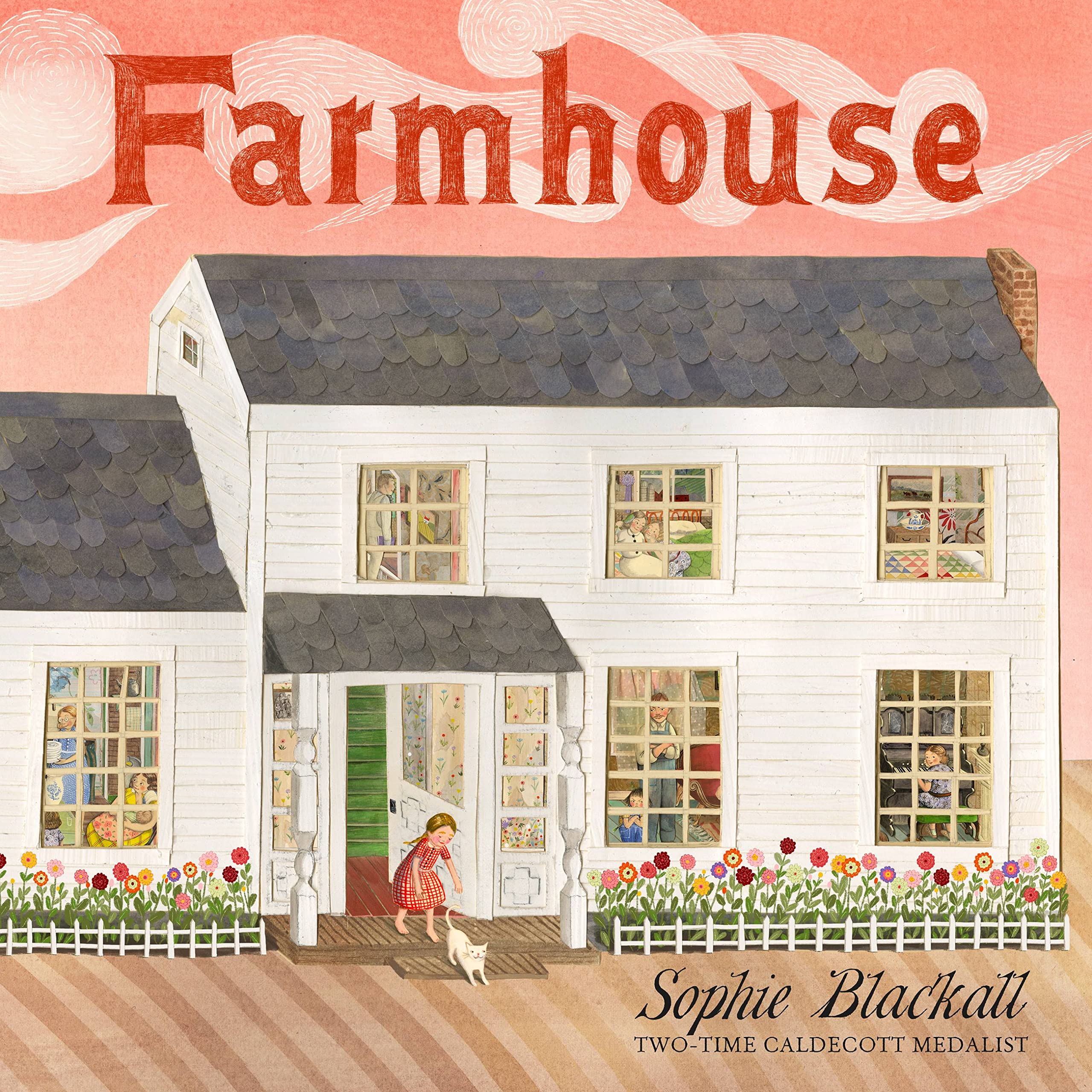 A book cover, titled farmhouse