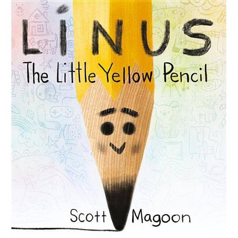 A book cover, titled Linus the little yellow pencil