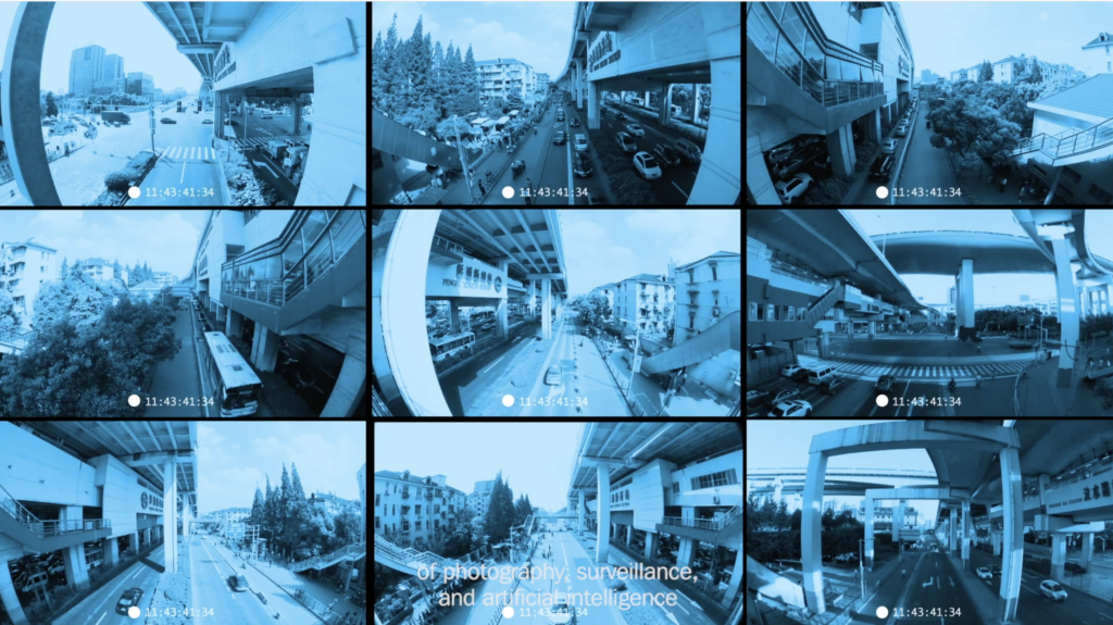 CCTV footage in a grid of nine