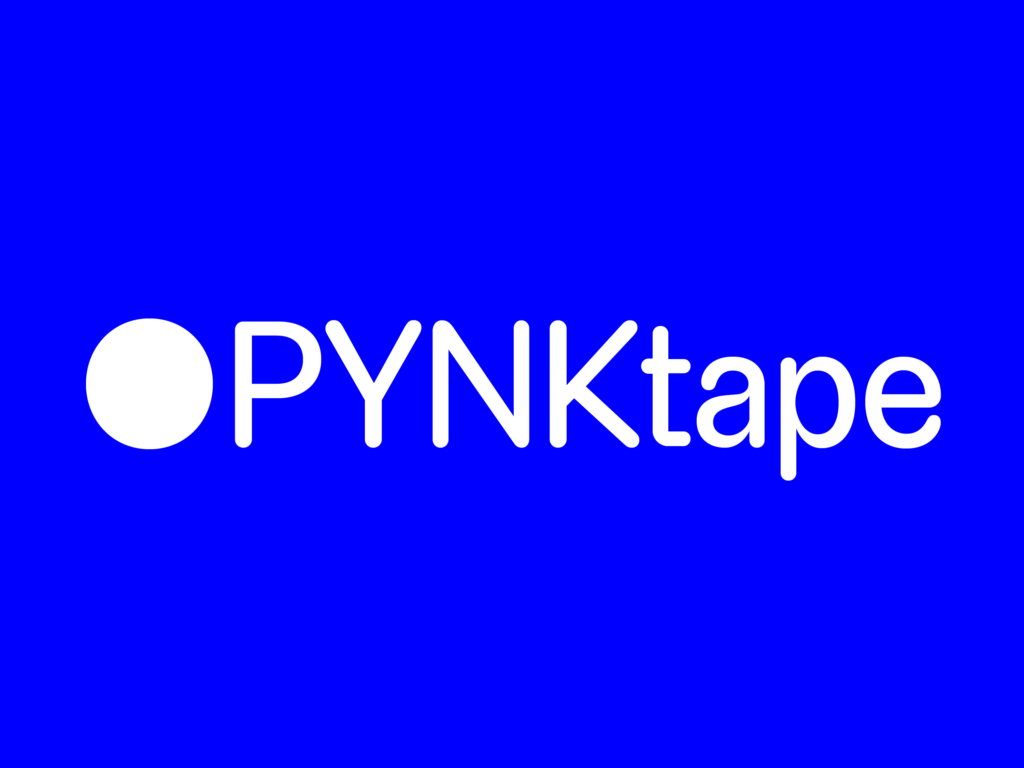 Blue graphic that reads PYNK tape