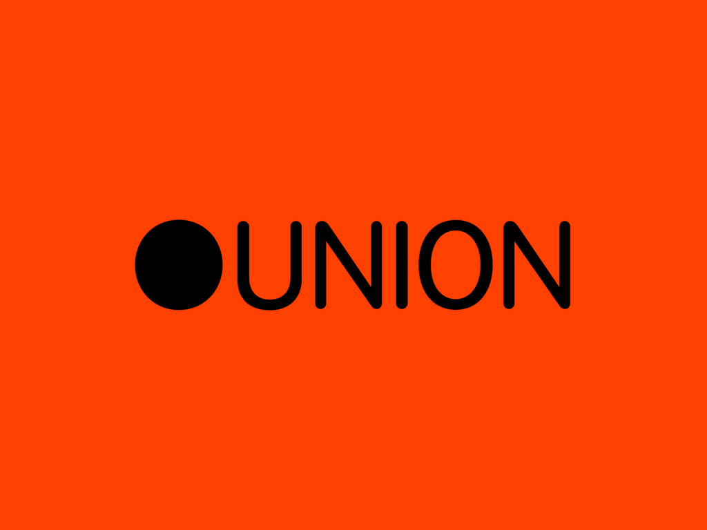 Red graphic that reads UNION