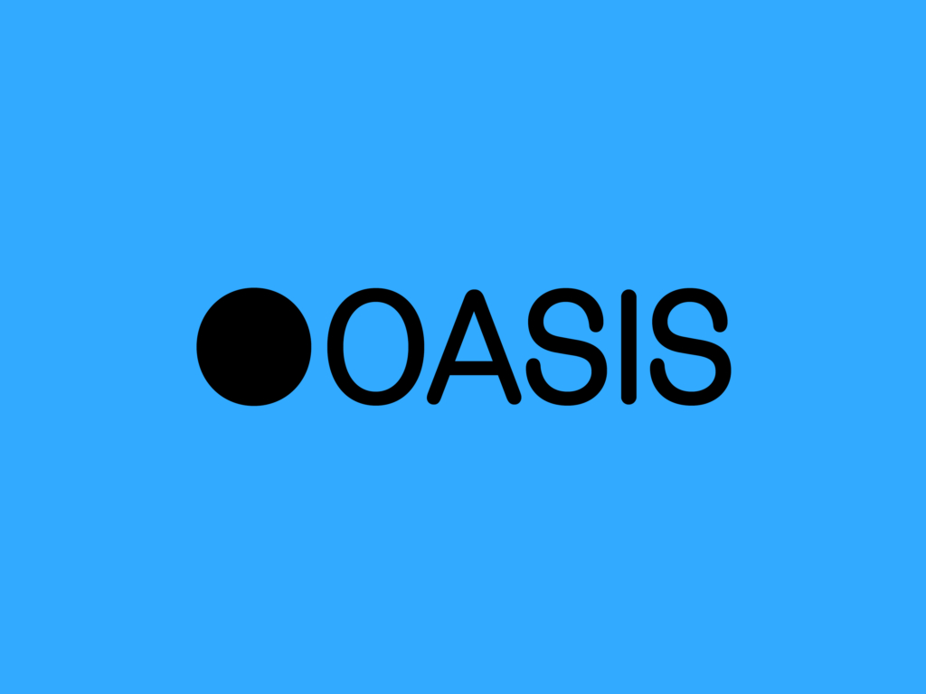 Blue graphic that reads OASIS