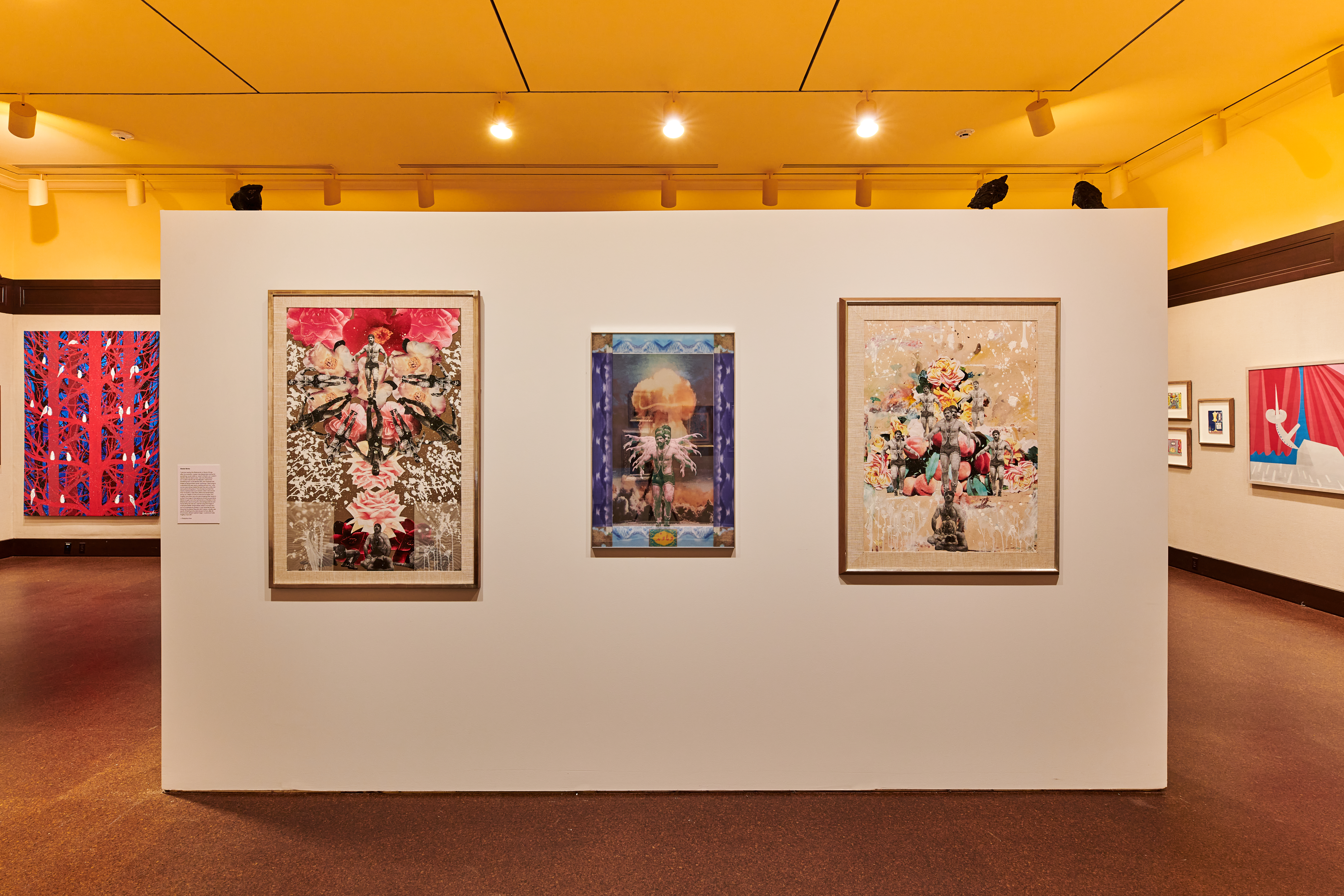 Installation view of the 58th Carnegie International featuring works by Fereydoun Ave