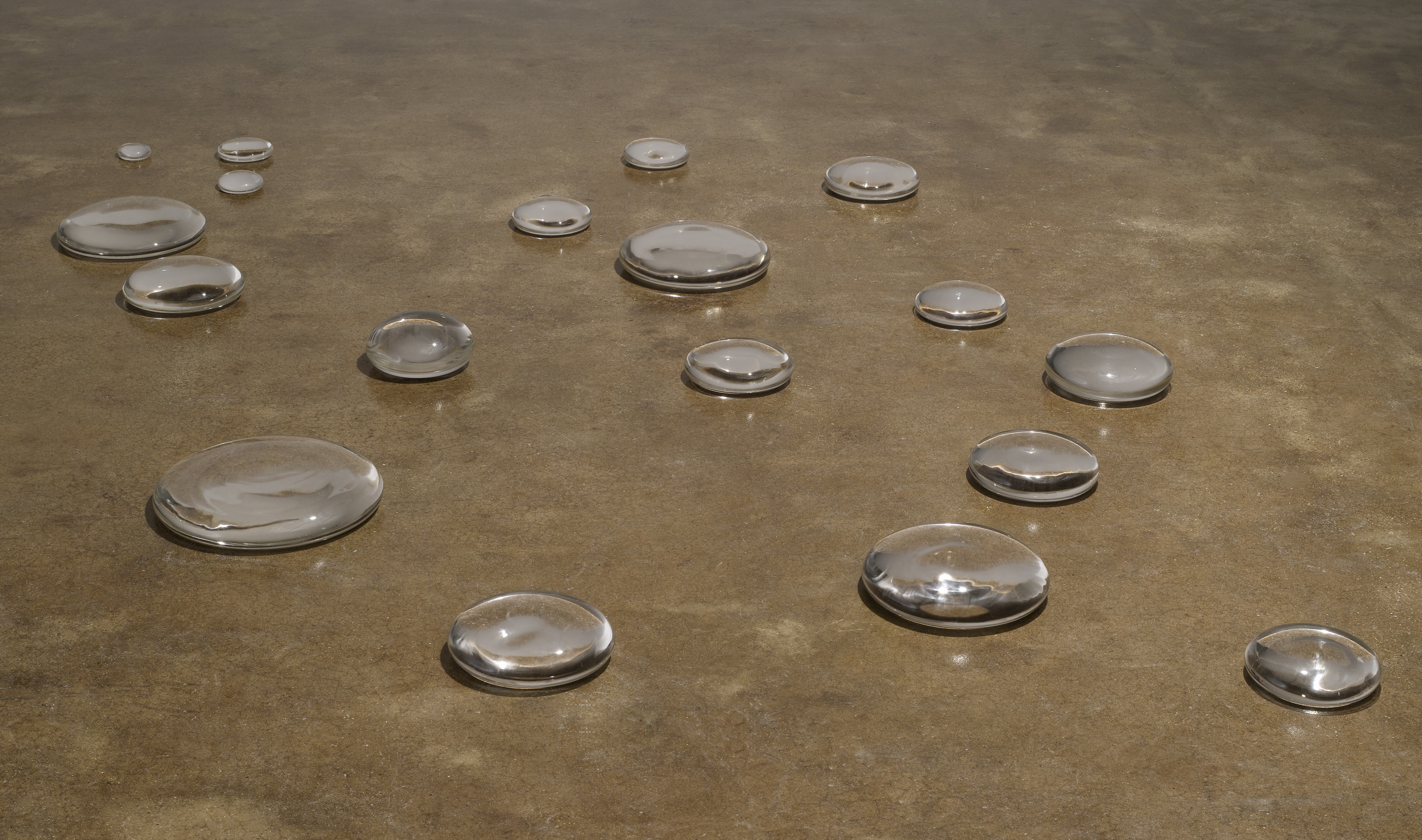 Dew Point 18 by Maya Lin featuring blown glass that looks like droplets of dew