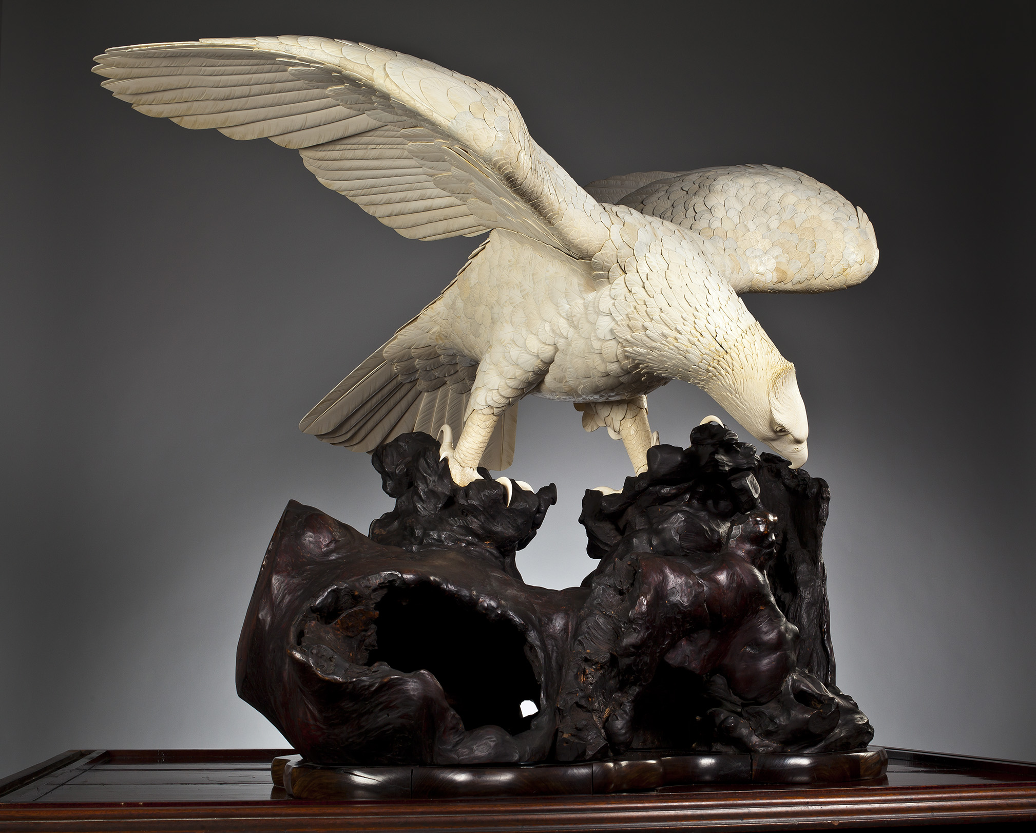 Statue of an Eagle carved from ivory