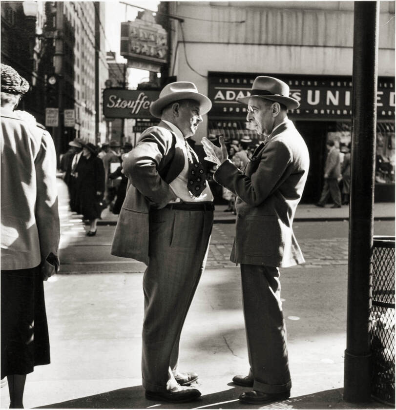 Esther Bubley's Downtown: Men Talking on a Downtown Street in Pittsburgh