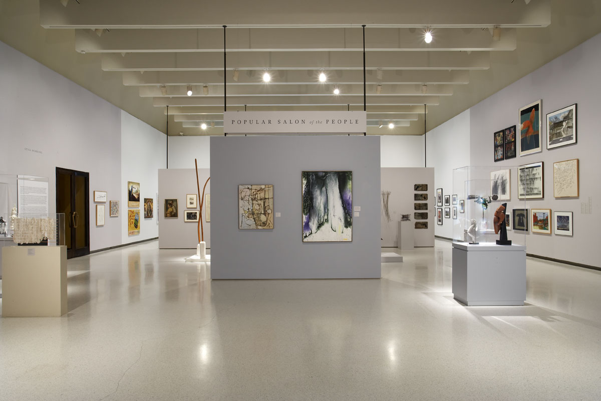 Installation view of The Popular Salon of the People: Associated Artists of Pittsburgh, 1911-2006