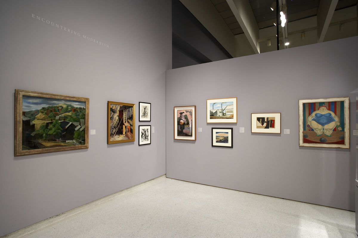 Installation view of The Popular Salon of the People: Associated Artists of Pittsburgh, 1911-2006