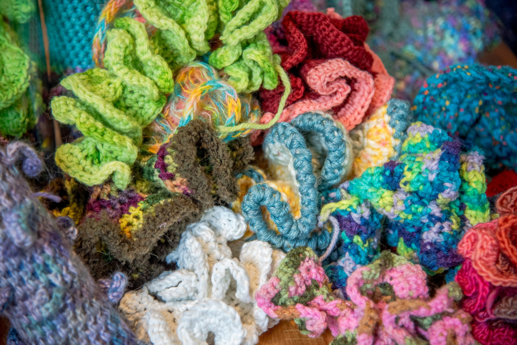 Lots of felt strewn about apart of the Pittsburgh Satellite Reef exhibition