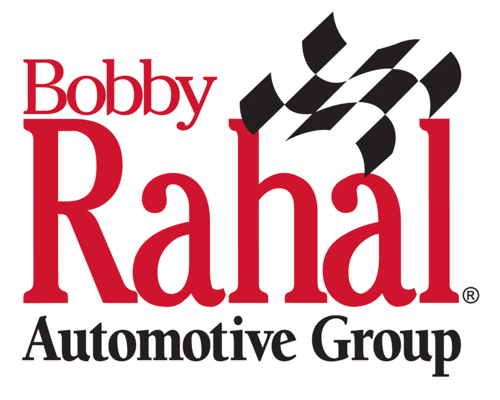 logo for bobby rahal automotive group featuring a race car flag