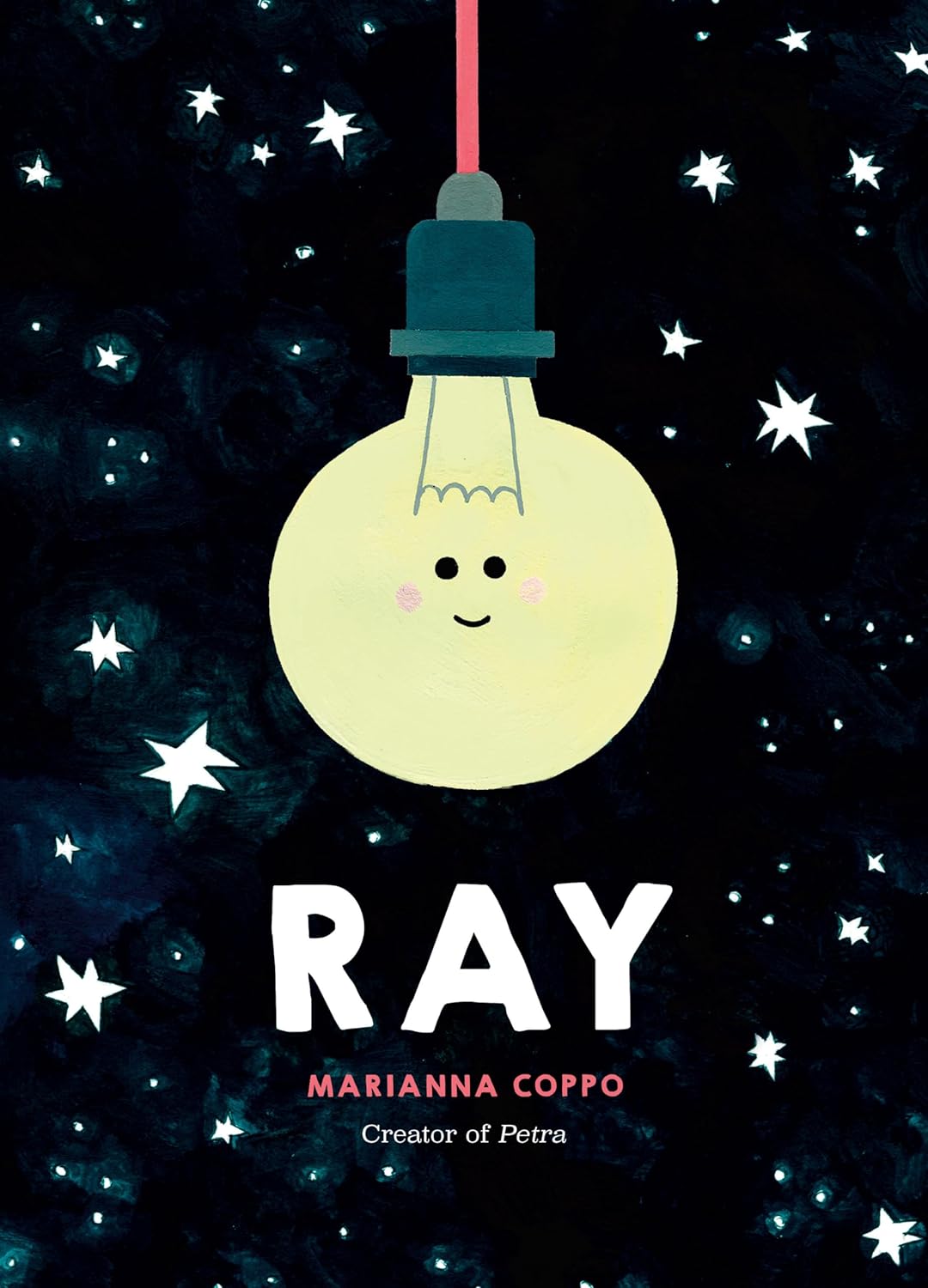 Ray book by Marianna Coppo featuring a lightbulb hanging with a face on it