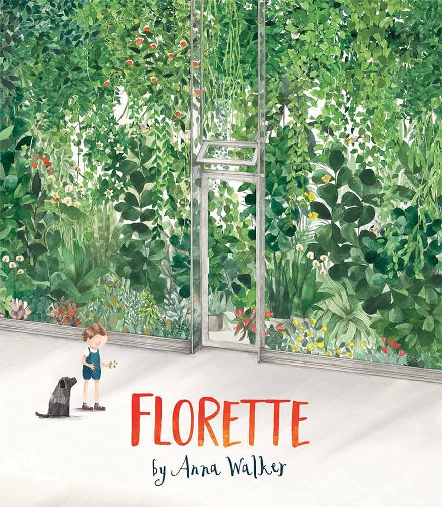 Florette book by Anna Walker featuring a terrarium in the background