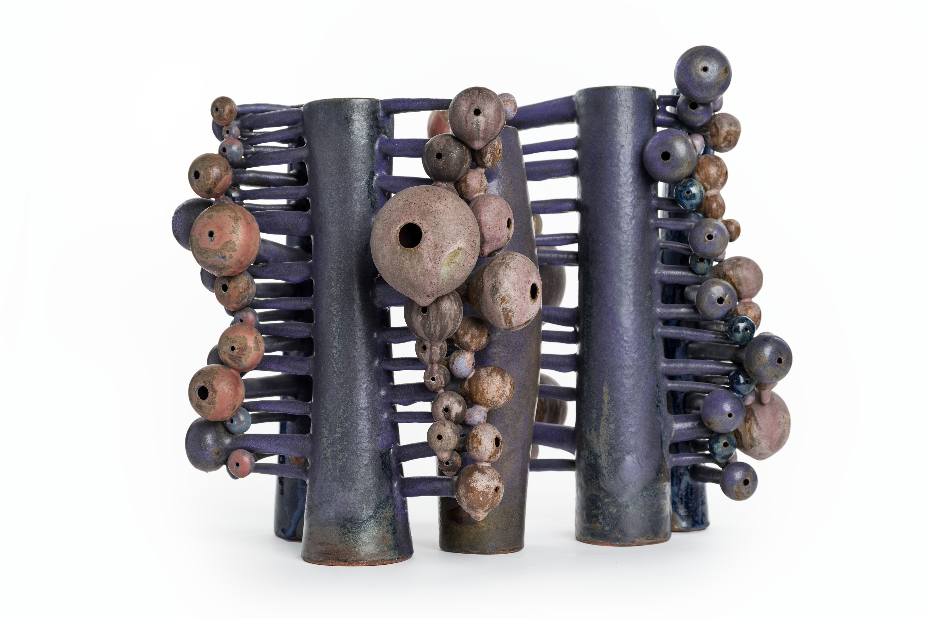 Stoneware sculpture titled Space Lattice by Beate Kuhn