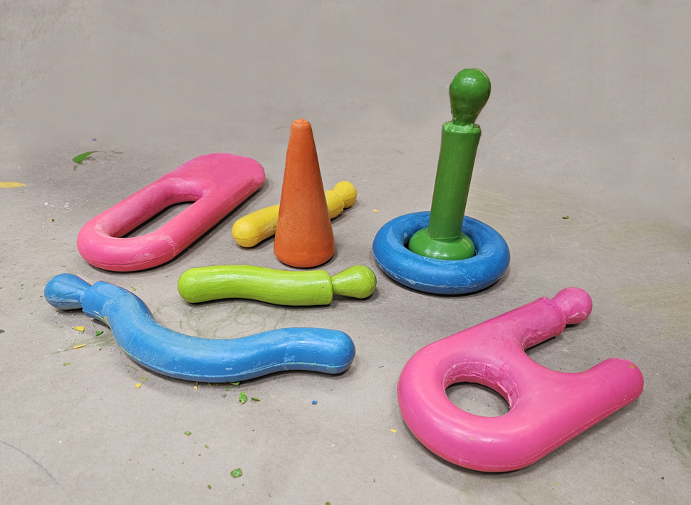 various abstract sculpture pieces