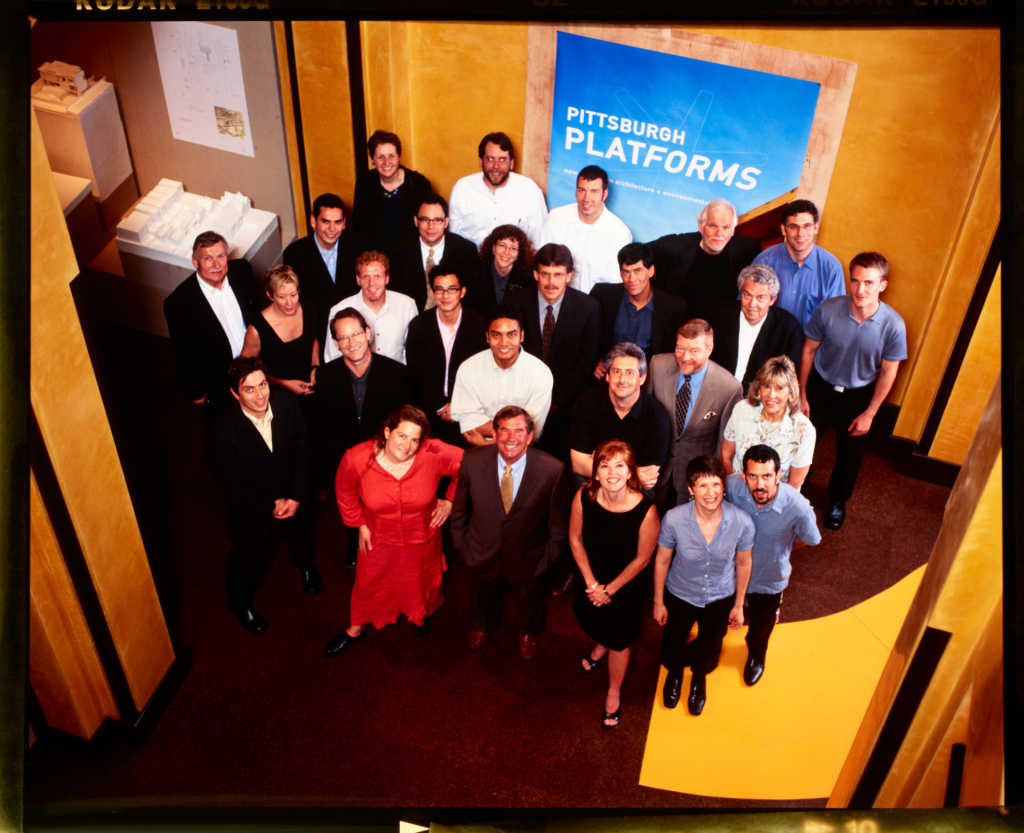 various people in attendance at the pittsburgh platforms exhibition from 2003