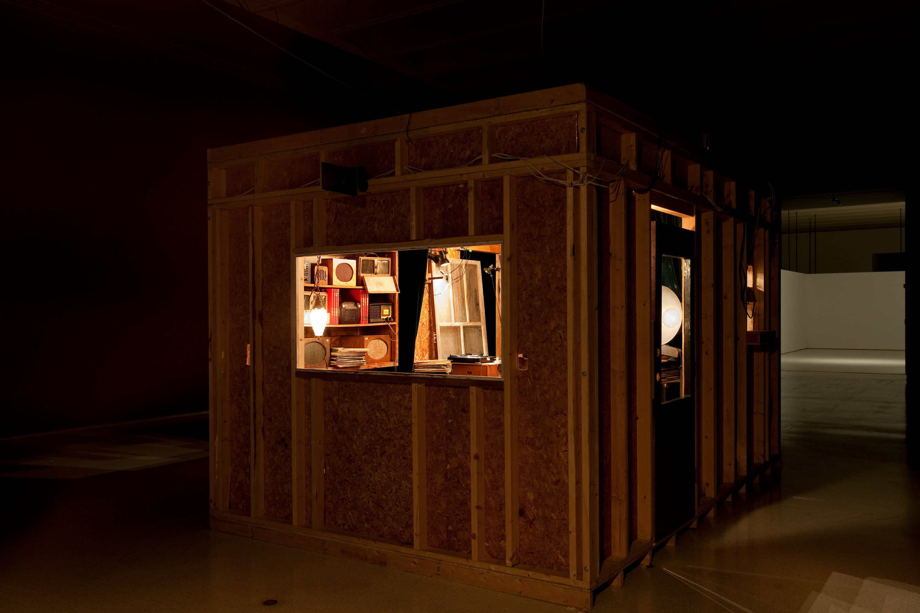 Installation view of Janet Cardiff and George Bures Miller: Opera for a Small Room