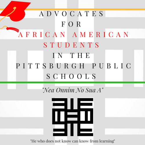 promotional that says advocates for African American students in the Pittsburgh public schools