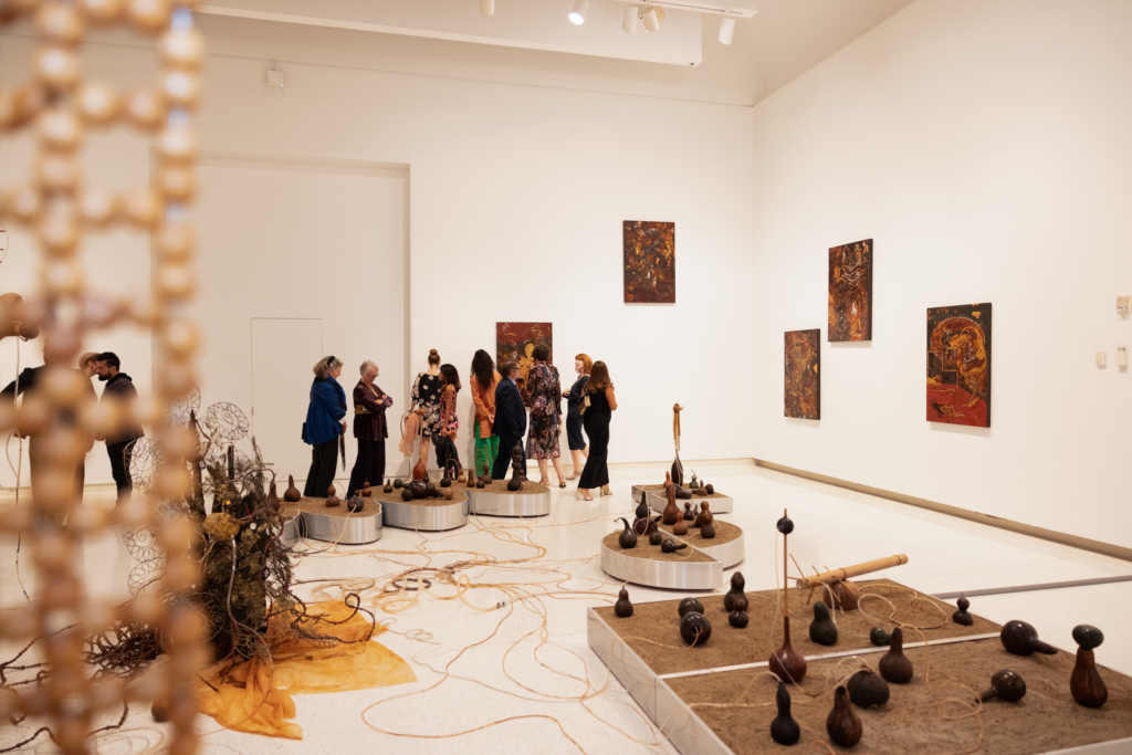 people in an art gallery.