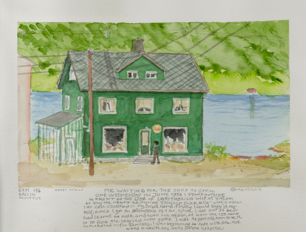 shop house near a river watercolor