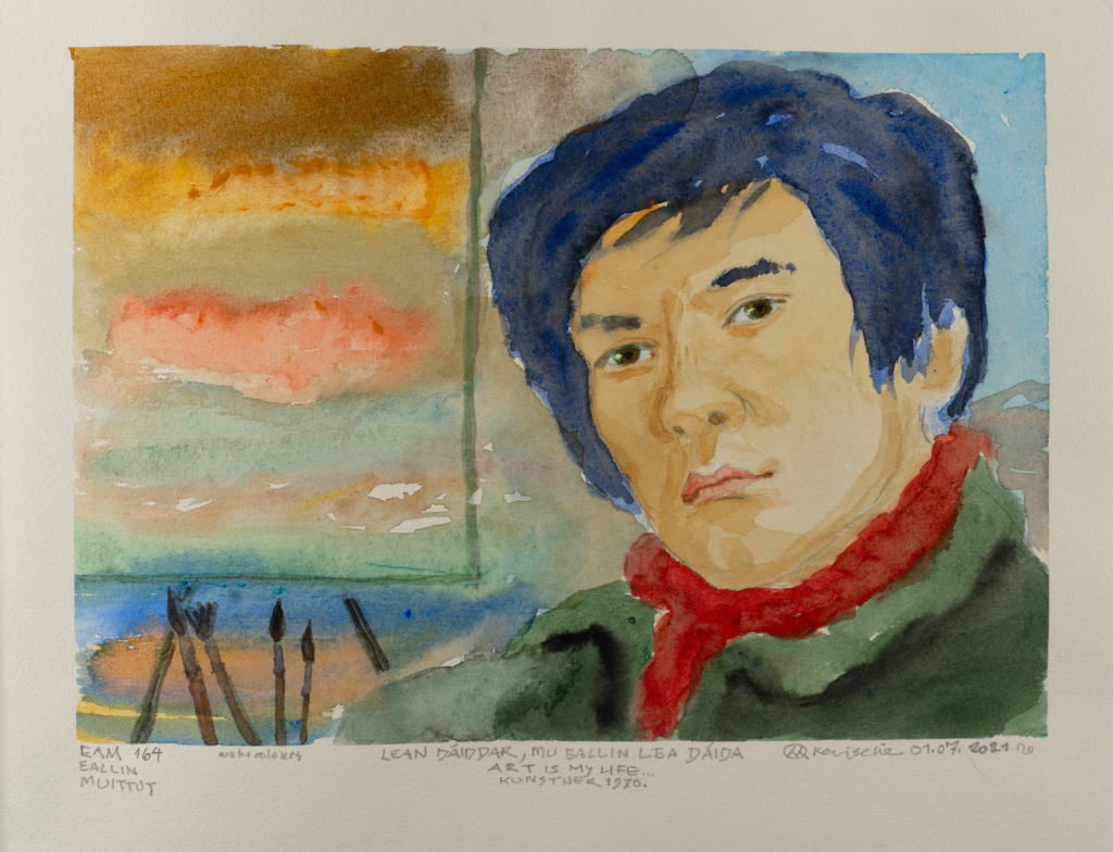 self portrait of a person in watercolor