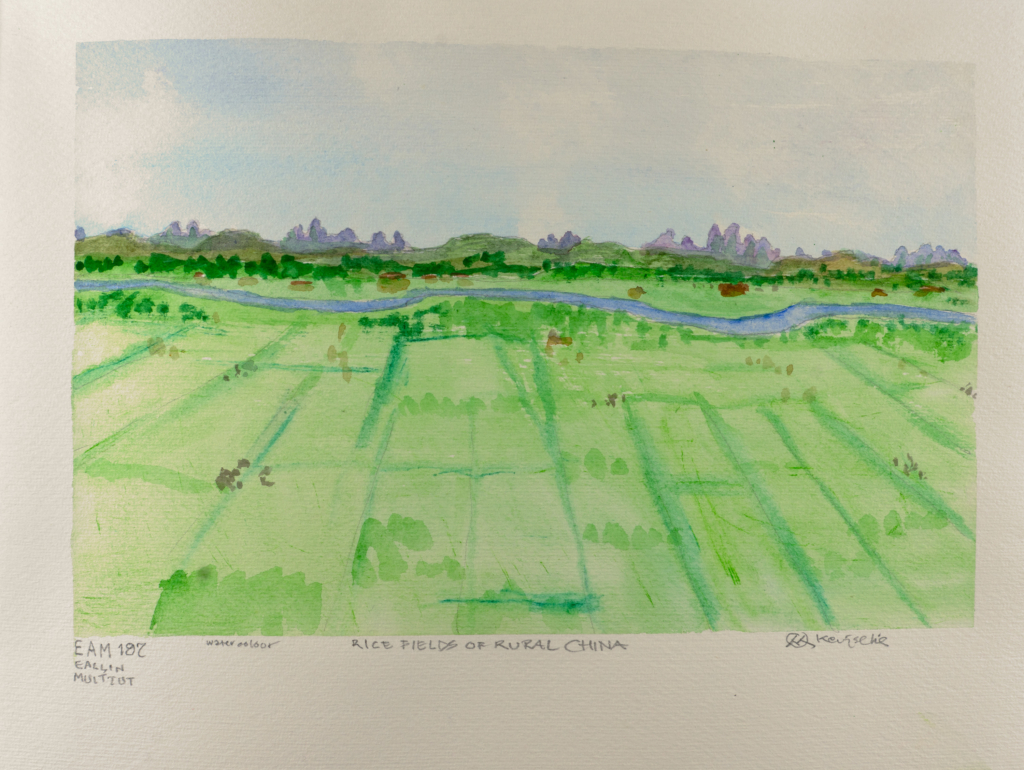 field in watercolor
