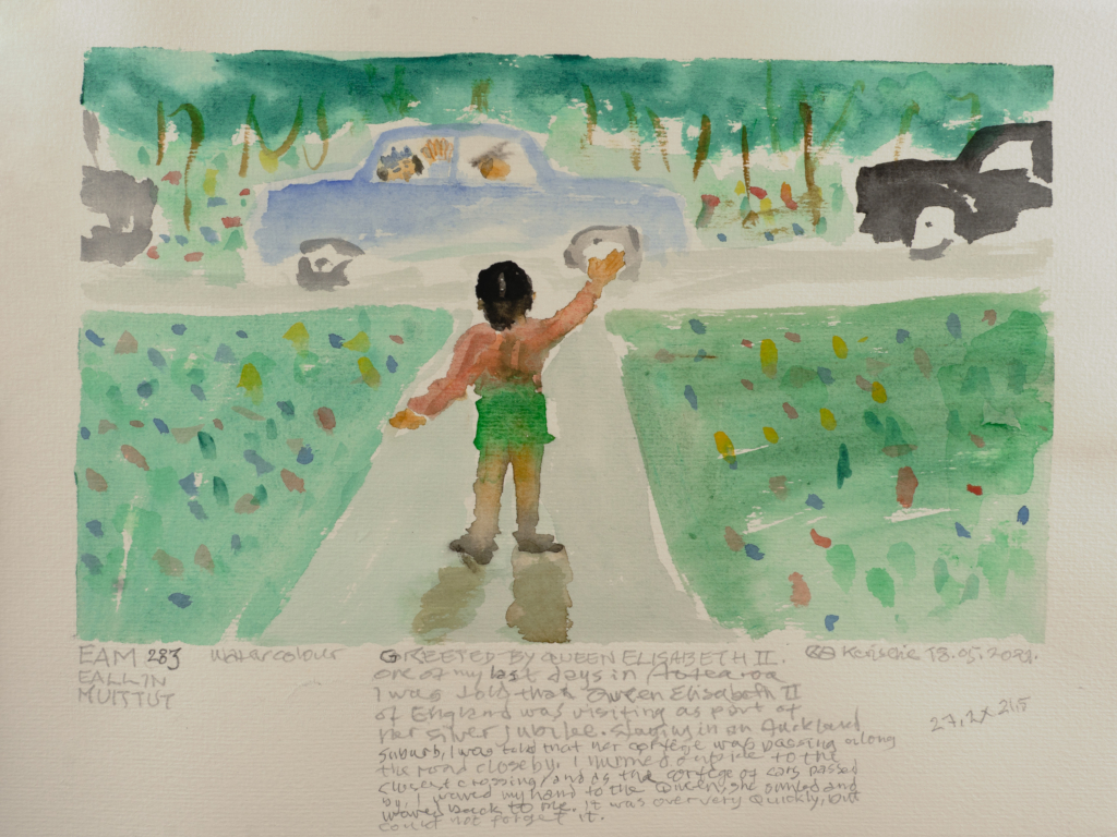 person hailing a car watercolor