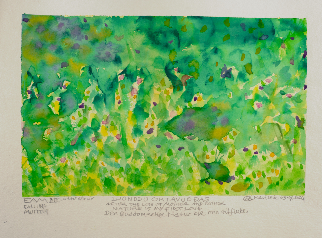 flower field watercolor