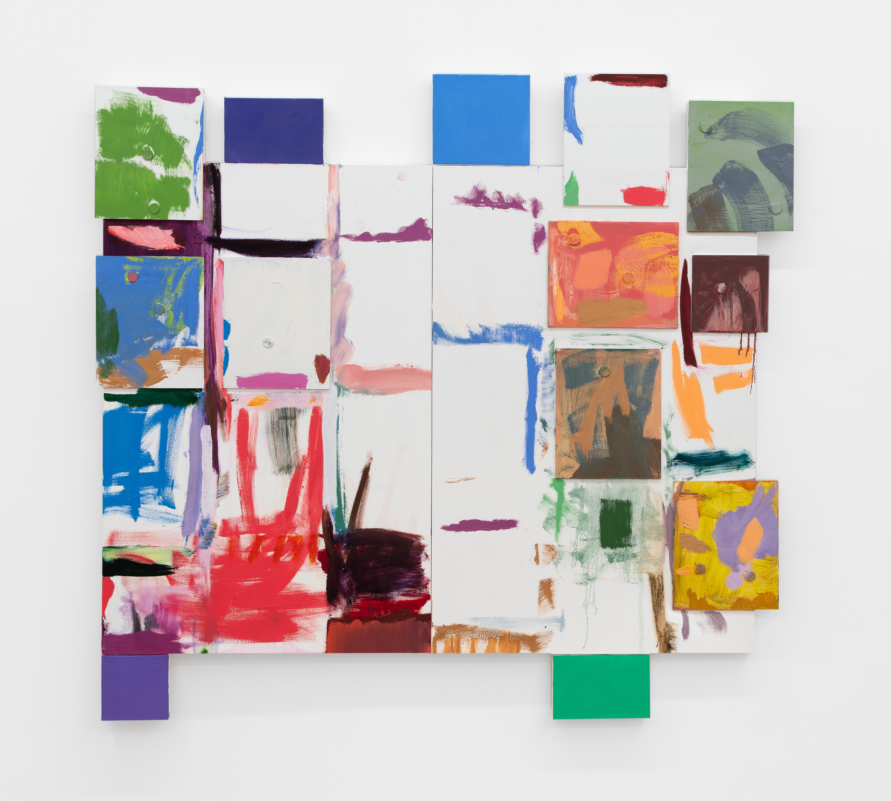 collage of canvases with various amounts of paint on them
