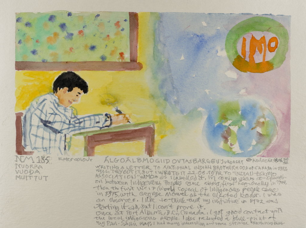 person writing watercolor