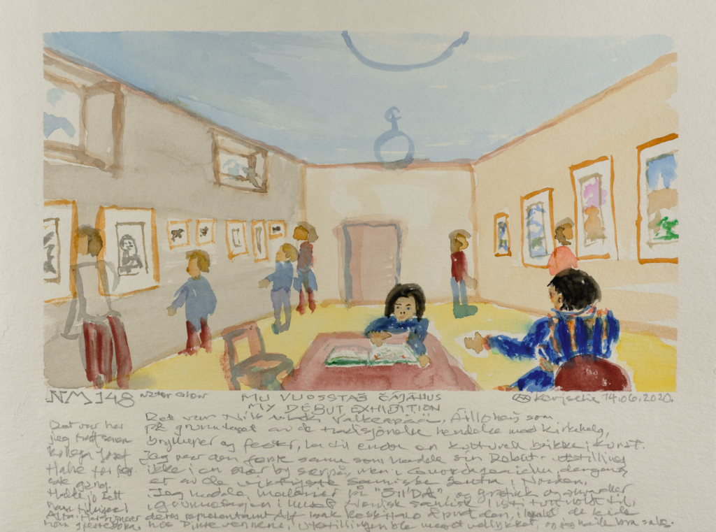 people in a room watercolor