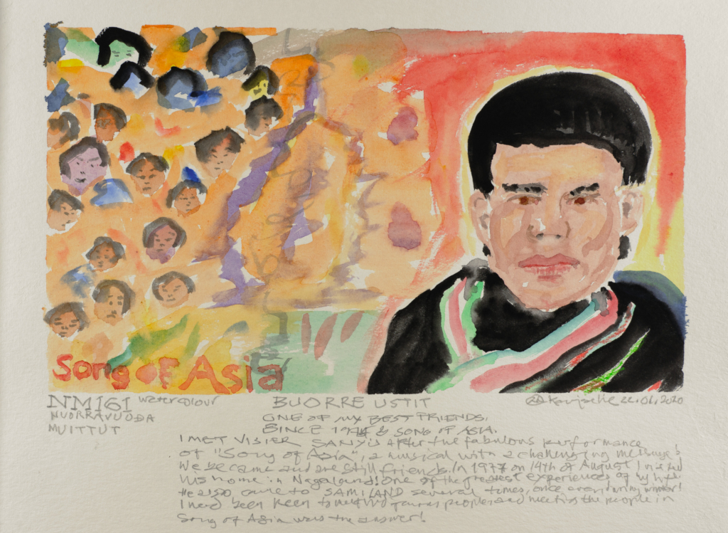 various heads in watercolor