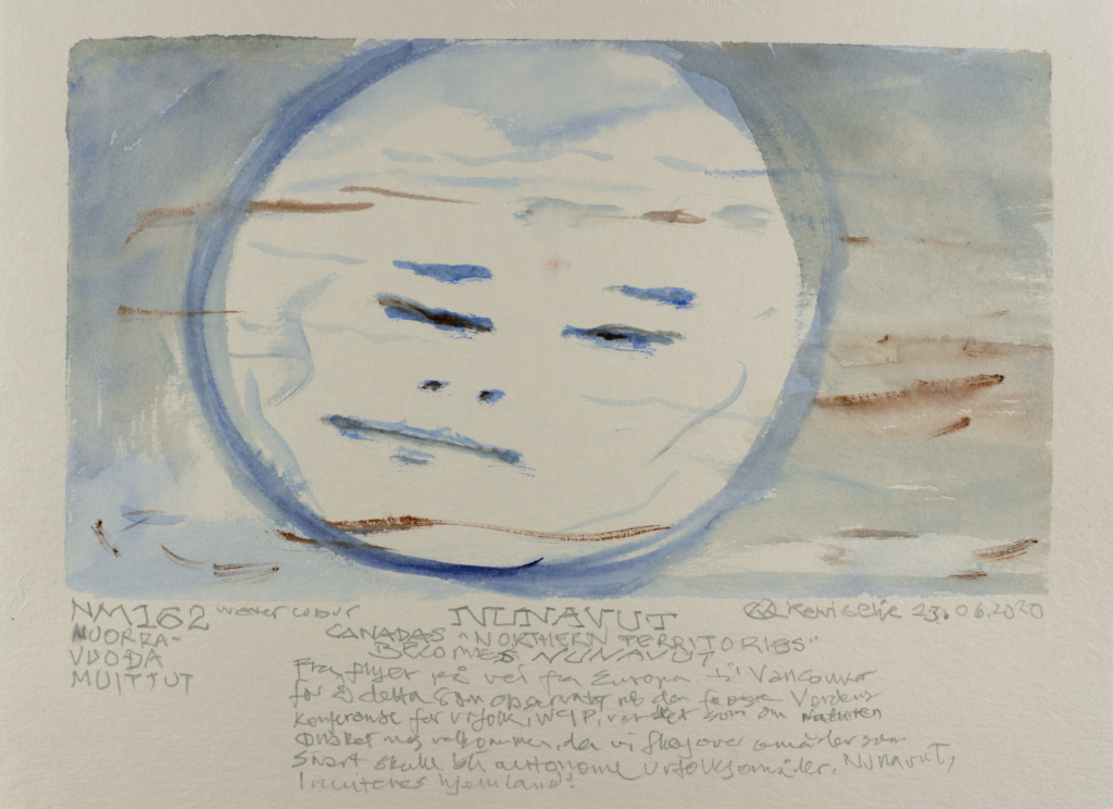 moon with a face on it watercolor