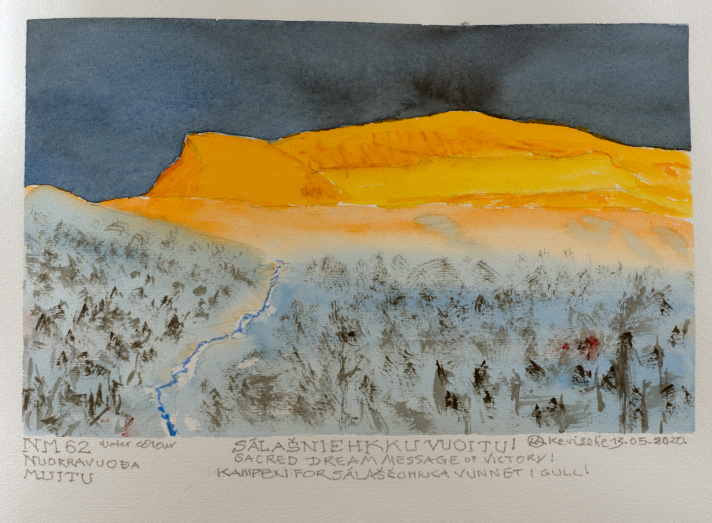 wintery landscape watercolor